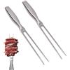 ZHIQIN 2 pezzi Forchetta da Carne in Acciaio Inox 27 cm Forchettone Barbecue Forchette per Arrosti Forchetta Carne con Manico per Barbecue Cucina Tacchino Arrosto