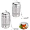 NOLACE Filtro per Tè In Acciaio Inox 316 2 Pezzi Durevole Filtro da Tè in Acciaio Colino da Tè a Maglia Fine con Catena e Gancio,Infusore per Tisane per Teiere, Tazze