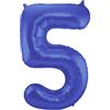 Folat 65925 - Palloncino Blu Metallizzato Opaco, Numero 5-86 cm