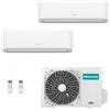 hisense Climatizzatore Dual split Hisense Hi Comfort 7000 + 7000 BTU WiFi inverter A++/A+ R32 Con Unità Esterna 3,5 kW