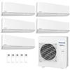 panasonic Climatizzatore Penta Split Panasonic Etherea Z 7000 + 7000 + 9000 + 9000 + 12000 Btu A+++ Inverter R32 Wifi Incluso CU-5Z90TBE