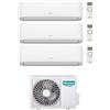 hisense Climatizzatore Trial split Hisense Hi Comfort 12000 + 12000 + 12000 BTU WiFi inverter A++/A+ R32 Con Unità Esterna 7.2 kW