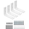 Sayayo Staffe per Mensole Pesanti Bianco Staffe a L 4 Pezzi, 5mm Spessore Staffa Mensola da Parete Staffa Angolari Supporti Mensola Reggi Mensola da Muro, Carico 50KG, 100 x 75 MM