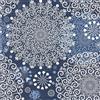 ReWallpaper Carta da Parati Adesiva Muro Moderna Blu 44.5CM×7M Carta da Parati Vintage Mandala Pellicola Adesiva per Mobili Fantasia Blu Scuro Bianca Carta Adesiva per Pareti Impermeabile Bagno Cucina