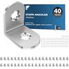 shinfly Staffe Angolari, 40 Pezzi, 20 x 20 mm Squadrette Angolari, Staffe Angolari Per Legno Di 90°, Staffe A L Con 85 Pezzi Di Viti, Per Mobili, Scaffali, Sedie In Legno, Tavoli