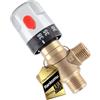 Rankomu Valvola Termostatica e Miscelatore Termostatico Doccia, Regolazione Temperatura 38-42°C con Sicurezza, G1/2 15 mm per Doccia e Lavabo (Ottone, DN15, 11.67 L/min)