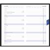 Zettler Agenda tascabile 1M/2S, colori assortiti, 88 x 15 (nero, bordeaux, blu) 2026, agenda mensile 9,5 x 16 cm, 32 pagine, 1 mese su 2 pagine, suddivisione ore 8-19, conteggio giorni lavorativi e