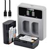 PowerTrust LP-E6 LP-E6N - 2 batterie con caricabatterie USB-C da 20 W, per Canon EOS R5, R6, R7, 6D, 7D, 80D, 90D, EOS 5DS R, 5D Mark II, 5D Mark III