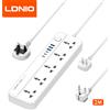 LDNIO Multipresa LDNIO con 6 Porte USB a Ricarica Rapida, Cavo di Alimentazione Rinforzato da 2M, Spina US UK EU KR, Alta Capacità, Protezione da Sovratensioni