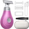 Trimcoo 2026 Nuovo Rasoio Elettrico Donna per Zona Bikini - Rifinitore Intimo Portatile e Senza Dolore, Mini Depilatore Viso e Corpo, Ricarica USB-C, Testina Wet & Dry Sostituibile, rosa