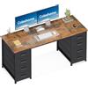 Coleshome Scrivania per Computer con 8 Cassetti Salvaspazio 140x48cm