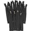 Aerzetix - C61495 - Set di 10 Cerniere Lampo N°4 Non separabili 14cm in Metallo - con tiretto Semplice - Colore Nero - cursore pelletteria Decorazione Cucito Jeans Gonna Abito Pantaloni merceria