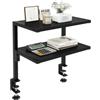 IBUYKE Mensola organizer da scrivania con morsetto, 32,8 cm, ripiani regolabili sopra o sotto la scrivania, 2 ripiani per accessori da scrivania, nero, TMZ007B