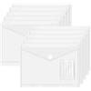 Fyrdm 10 Pezzi Portadocumenti A5 Trasparenti Bottone,22,5 x 18 cm Portadocumenti A5 Trasparenti,Cartelle In Plastica Trasparente,Busta Trasparente con Bottone per Conservare Documenti D'esame,Documenti