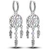 NARMO 925 Sterling Silver Hoop Orecchini Piuma Dream Catcher Dangle Drop Orecchini per le Donne Ragazze