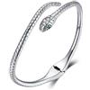 Qings Braccialetto Serpente Donna Forma Spirale Malocchio con Verde CZ Stile Egiziano - Regali di Compleanno per Donne Ragazze Amanti Serpenti