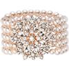 BABEYOND ArtiDeco - Braccialetto elastico con perle sintetiche, in stile flapper anni '20, per costume in stile il grande Gatsby, accessorio decorativo con cristalli e Lega, cod. Ar-Bracelet006