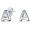 Bling Jewelry Abc Minimalista Blocco Maiuscolo Alfabeto Lettera A Iniziale Orecchini A Perno Per L'Adolescenza Per Le Donne .925 Sterling Silver