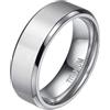 Zakk Anello da uomo e donna in titanio argento spazzolato opaco anello di fidanzamento fedi nuziali 4mm 6mm 8mm 10mm (8mm,63 (20.1))