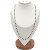 stylen Collana Stile Rosario Lunga 70 cm con Cristalli Neri e Catena Colore Argento - Regalo per Lei/Lui