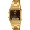 Casio Orologio analogico da uomo con cinturino in acciaio inox AQ-230GA-5AMQYDF, Nero, Bracciale
