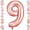 OFFCUP Palloncini Compleanno Oro Rosa 101 CM, Palloncino Numero 9, Foil Palloncini Numeri, Giganti Numeri, Decorazioni Festa Compleanno, Gonfiabili Pallone per Anniversario