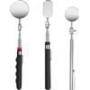 ZRUEWOT Set di 3 Specchi di Ispezione Telescopici - Miroir Rotante a 360° con Manico Estensibile per Meccanici e Ispezioni Auto - Miroir da Dentista Pratico e Strumento Multifunzionale