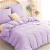 WAVVE Set di biancheria da letto 200x200 3 pezzi Viola - 1 copripiumino 200 x 200 cm con 2 federe 80x80 cm, set di biancheria da letto OEKO-TEX 2x2m in microfibra con chiusura lampo, morbido