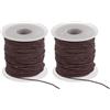 PATIKIL Elastico per Bracciali 164 Piedi/50 Metri Lunghezza 1.2 mm Diametro 2 Rotoli Cordone Elastico Resistente per Creazione Gioielli Collane Perline Artigianato Fai Da Te Marrone