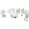 Frisa Presepi Set 6 pecore resina decorata Altezza 7 cm