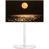RFIVER Supporto da pavimento per TV da 32 a 65 pollici LED LCD OLED piatto curvo con rotazione di ± 25 gradi, supporto per TV angolare regolabile in altezza fino a 40 kg, gestione dei cavi, facile da