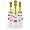 Nakamichi connettori a banana BFA 12-18 AWG 4 mm placcati in oro 24 K adattatore spina a banana per altoparlanti cablati, piastra a parete e amplificatore per altoparlanti HiFi 4 pezzi (2 paia)