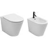RIVESHOP - ELYSIUM set wc filomuro + coprivaso + bidet filomuro in ceramica 56x36 cm - 1399602+1399902+1399802