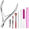 XURJUMI Taglia Cuticole Professionale, 8 pcs Lime e Buffer per Unghie, Tronchese Unghie Acciaio Inox per Unghie Incarnite Spesse Dure, Kit di Strumenti per Manicure con Spingi Cuticole