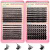 GEMERRY Ciglia Finte Ciuffetti 60D+80D+100D+200D Lash Clusters Extension Ciglia Fluffy Eyelashes Extension Fai Da Te Volume Eyelashes per Principianti Naturali Lashes