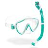 CRESSI Tinetto & Iguana Dry Blue Navy/Ice Cyan - Combo Set Snorkeling Jr Maschera Tinetto e Snorkel Iguana Dry, Blu Navy/Azzurro Ghiaccio, Taglia Unica