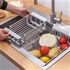 yufana Scolapiatti Telescopico in Acciaio Inox, Cestello di Scarico, Scolapiatti da Appoggio per Lavello, utilizzato per Lavello da Cucina o Lavaggio Stoviglie da Appoggio, Scarico Frutta e Verdura.