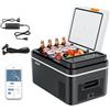 VEVOR Frigorifero Elettrico Protatile per Auto, Mini Frigorifero Portatile Funzione Caldo e Freddo, Capacità 22 L, Funzionamento CC 12V 24V, AC da 100V a 240V, Temperatura Regolabile per Camion Barca