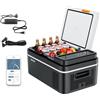 VEVOR Frigorifero Elettrico Portatile per Auto 20 L, Mini Frigo Portatile per Auto, Funzionamento CC 12 V 24 V, CA da 100 V a 240 V, Temperatura Regolabile da -20 °C a 20 °C, per Camper Viaggio Barca