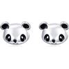 Qings Orecchini Panda Donna in Argento Sterling 925 - Orecchini con Animali per Donna Bambina, Orecchini a Bottone Ossidati