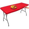 Morbuy Tovaglia Antimacchia Rettangolare Con Elastico, Rosso Exterior Copritavolo 183x76 CM Resistente Al Vento, Lavabile, Per Tavoli Da Giardino, Esterno, Campeggio e Picnic