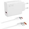 Kryolithm Caricatore USB C per Xiaomi 67W, con cavo di tipo C, 67 Watt, per Xiaomi Red-mi Note 15, 14, 13, 12 Pro 5G, Mi 13, Mi 12, Mi 11, Poco X5, X6 Pro, Poco F7 Ultra