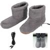 Tissting Scarpe riscaldanti USB, Morbide pantofole elettriche in peluche con ricarica USB, Ideali per casa e ufficio, Grigio, for Uomo e Donna