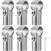 QUARKZMAN 6Pezzi Connettori Strutturali a 180 Gradi per Tubi 2 Vie Morsetti Terminali con Chiave in Acciaio Inox Raccordi Angolari Supporto per Giardino 1 Diametro Tubo, Argento