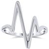 Bling Jewelry Fascia Geometrica Midi Knuckle 1MM Impilabile Chevron Fulmine Battito Cardiaco V Anello .925 Argento Sterling