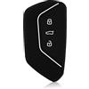 EMSea Cover per chiave auto compatibile con Golf 8 Seat Leon MK 4/Tarraco/Ateca Skoda Octavia nero con strisce bianche in silicone 3 pulsanti accessori auto