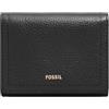 Fossil Logan, Portafoglio Tri-Fold Donna, Nero, s
