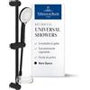 Villeroy & Boch Universal Showers set doccia, set doccia con supporto doccetta regolabile e doccetta con 3 tipologie di getto, sistema doccia con soffione rotondo, nero opaco