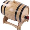 Haofy Botti di Rovere 5 Litri per Invecchiamento Vino e Birra con Valvola Controllo Umidità, Contenitore Legno Robusto per Bar, Cantina, Ufficio, Giardino, Enologo