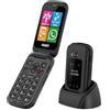SAIET LINK 4 PRO Telefono Flip Nero, IP68 Impermeabile con Doppio Display, Audio Potenziato e Tasti Grandi - Cellulare con Whatsapp con Batteria a Lunga Durata, Antiurto e Antipolvere